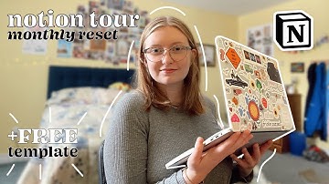 notion tour 2023 | plan with me for march (monthly reset + FREE template)