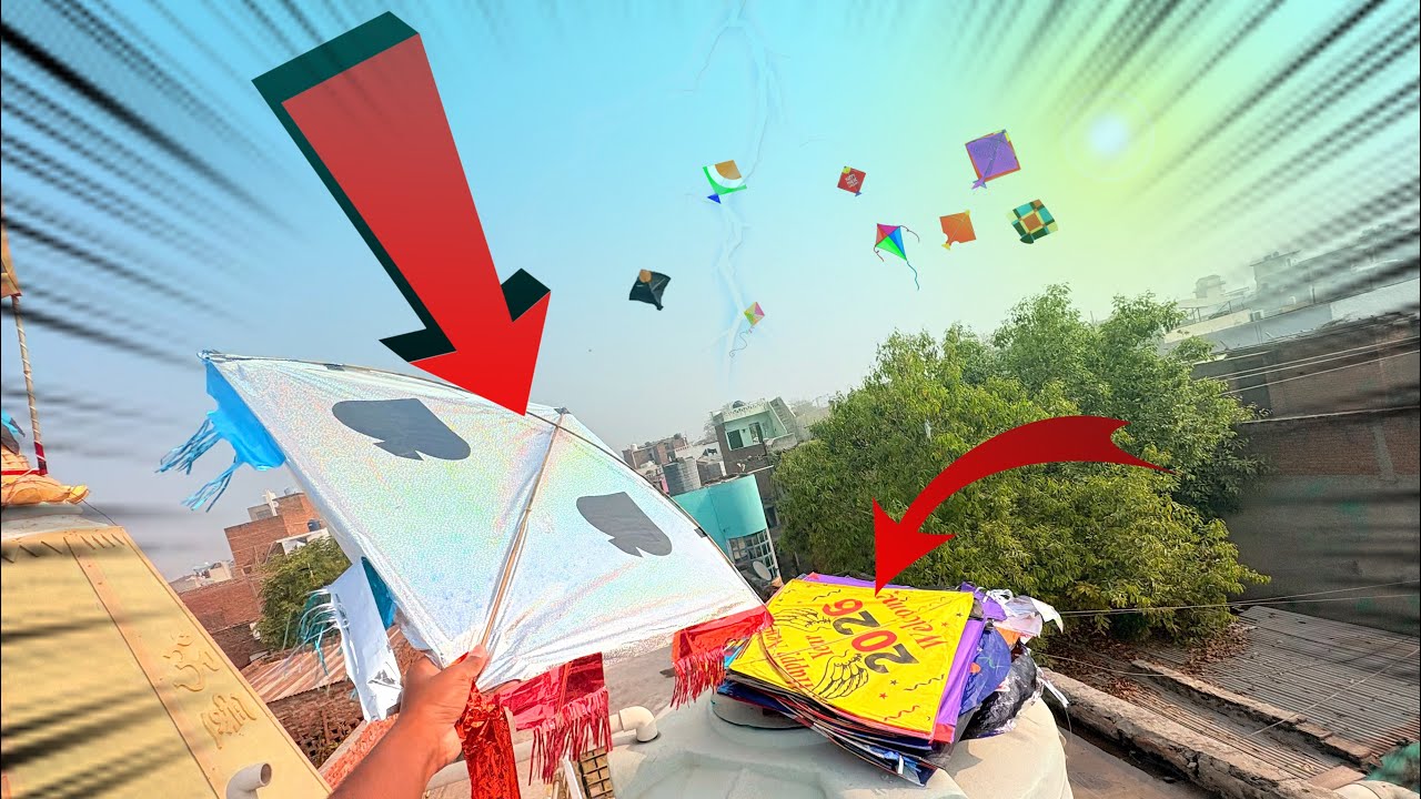 Aaj to chaat per aate hi bhut saari patang 🪁 loot li #patang #viral#vlogs#kites #kiteflying 