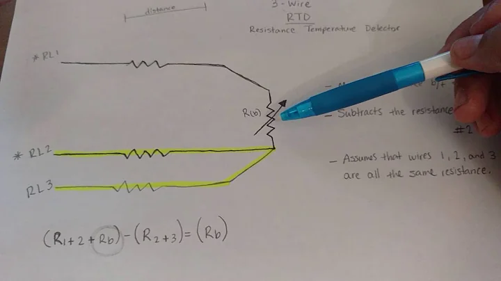 How a three wire RTD compensates for the resistance if it's lead wires.