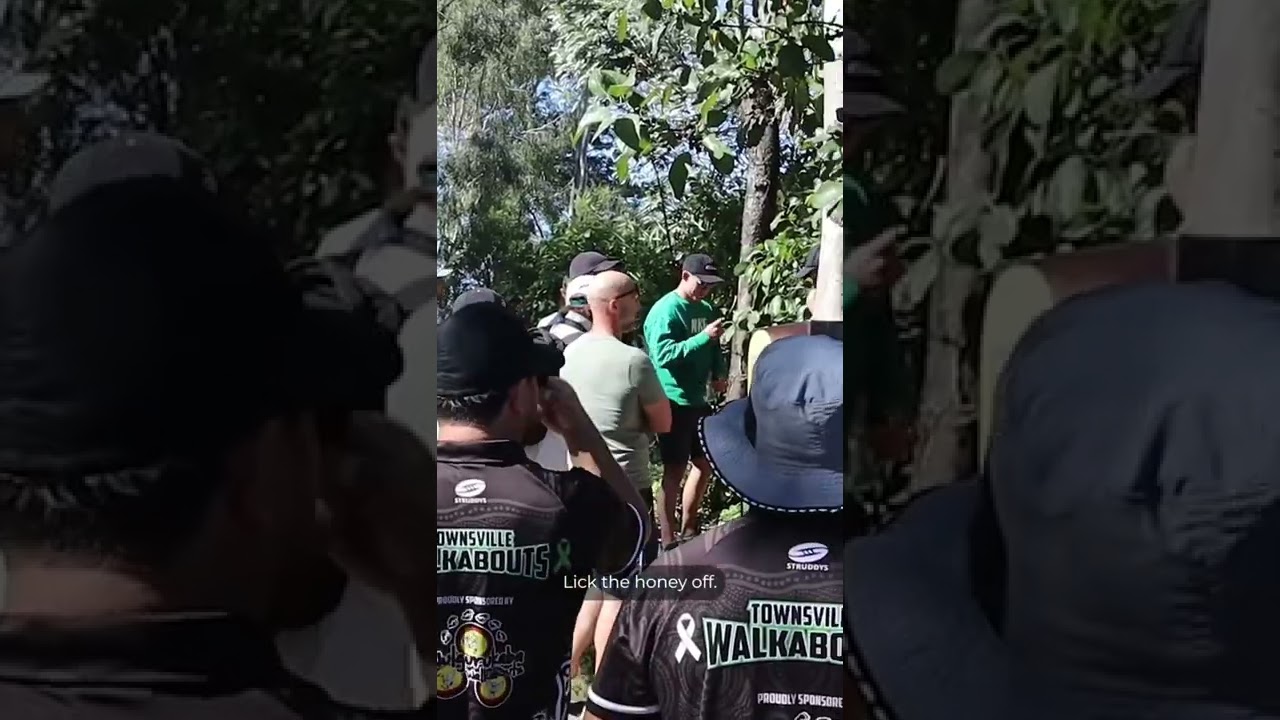 Marnus samples some local bush tucker