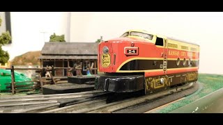 EoT O-27 3-Rail O-Gauge Layout Running Marx Set#28542 w-KCS A-B Diesels Marx Lionel K-Line MTH