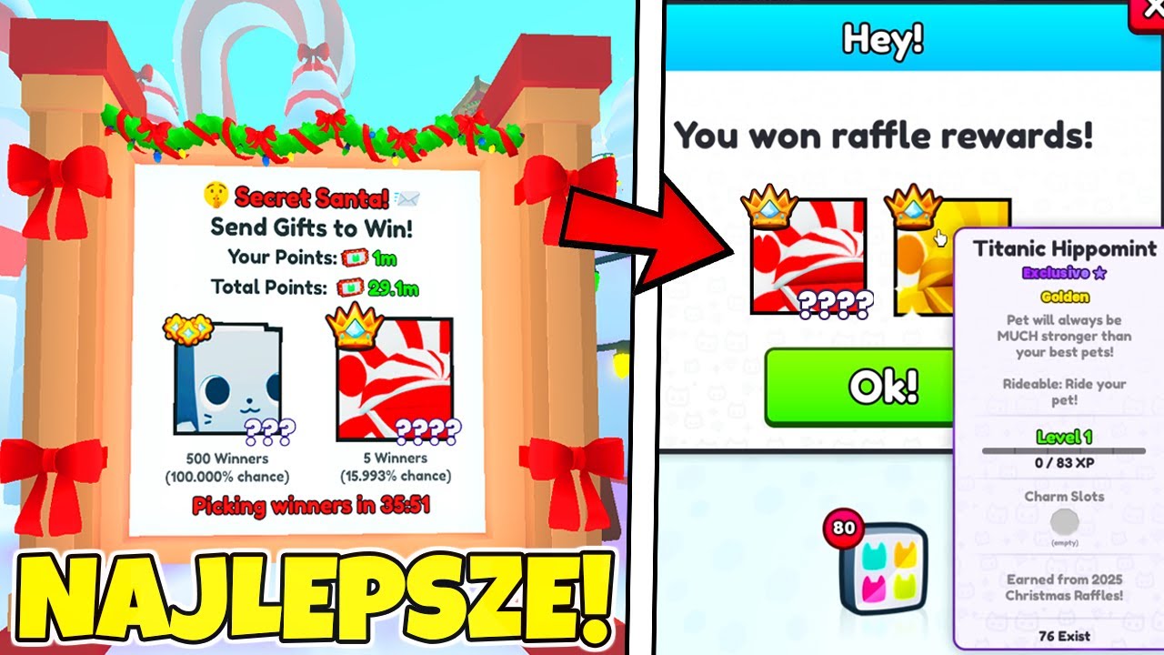 ZDOBYŁEM 2 NOWE ŚWIĄTECZNE TITANIC W PET SIMULATOR 99! Roblox