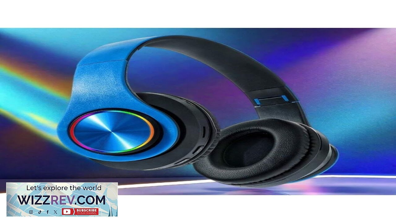 Wireless Bluetooth Headphones With LED Light Foldable Over Ear Stereo Gaming Headset