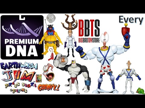 *see newer video* Every Premium DNA Earthworm Jim Wave 1 Sega Video Game Action Figures Toys