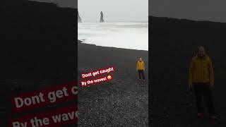 Insane 😱 waves in Reynisfjara #Iceland 🌊 | #travel #travelvlog #jeoandjohi #shorts #filipino #wow