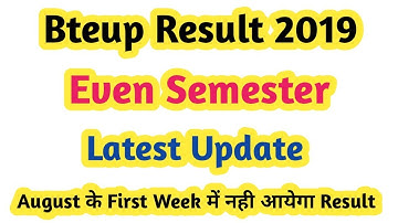 Bteup Result 2019 Date Latest Update in August | Up Polytechnic Result Even Sem 2019 Latest Update