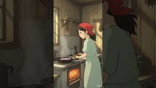 A Calm Village Cooking Day 🌿 (Ghibli Style) #asmr #shorts