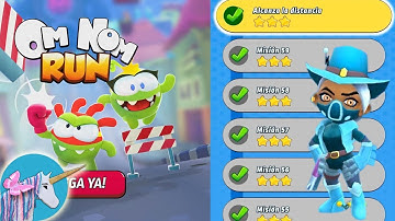 Om Nom Run All Missions 3 Stars gameplay