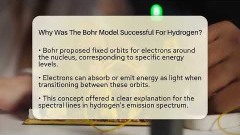 Why Was The Bohr Model Successful For Hydrogen? - Science Through Time