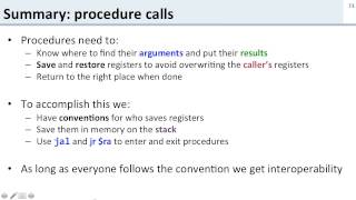 ISA 2.12 Procedure call summary