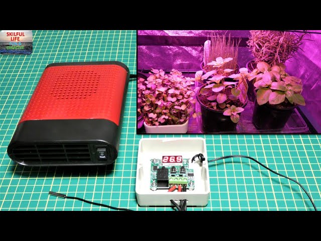 HOW TO HEAT UP SMALL GROW TENT GREENHOUSE CHICKEN COOP with TEMPERATURE  CONTROLLED 12VDC HEATER DIY - YouTube