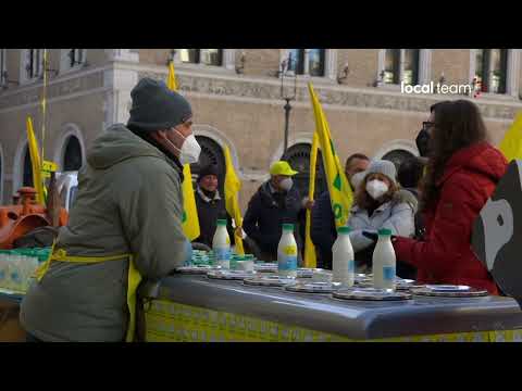 Roma, protesta degli agricoltori: il presidio di Coldiretti