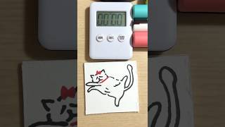 White Cat Doodle ASMR 🤍 Satisfying Marker Sounds in 60s