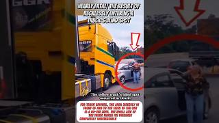 Never Do This in Front of a Container Truck! 🛑#shortvideos #drivingeducation