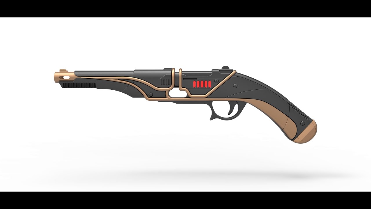 Blaster E851 of Zorii Bliss 3D model view from the