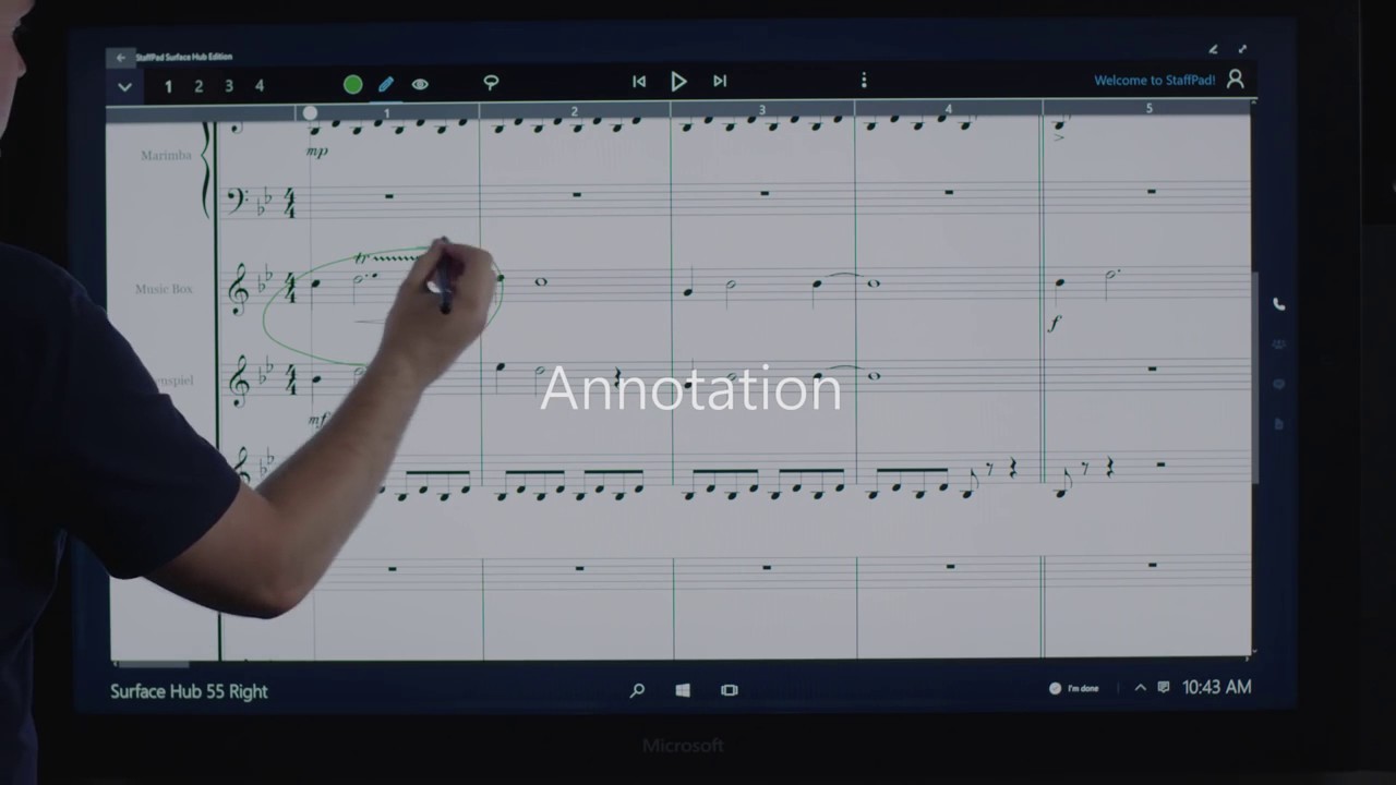 Microsoft Surface Hub   Microsoft Surface Hub and StaffPad demo