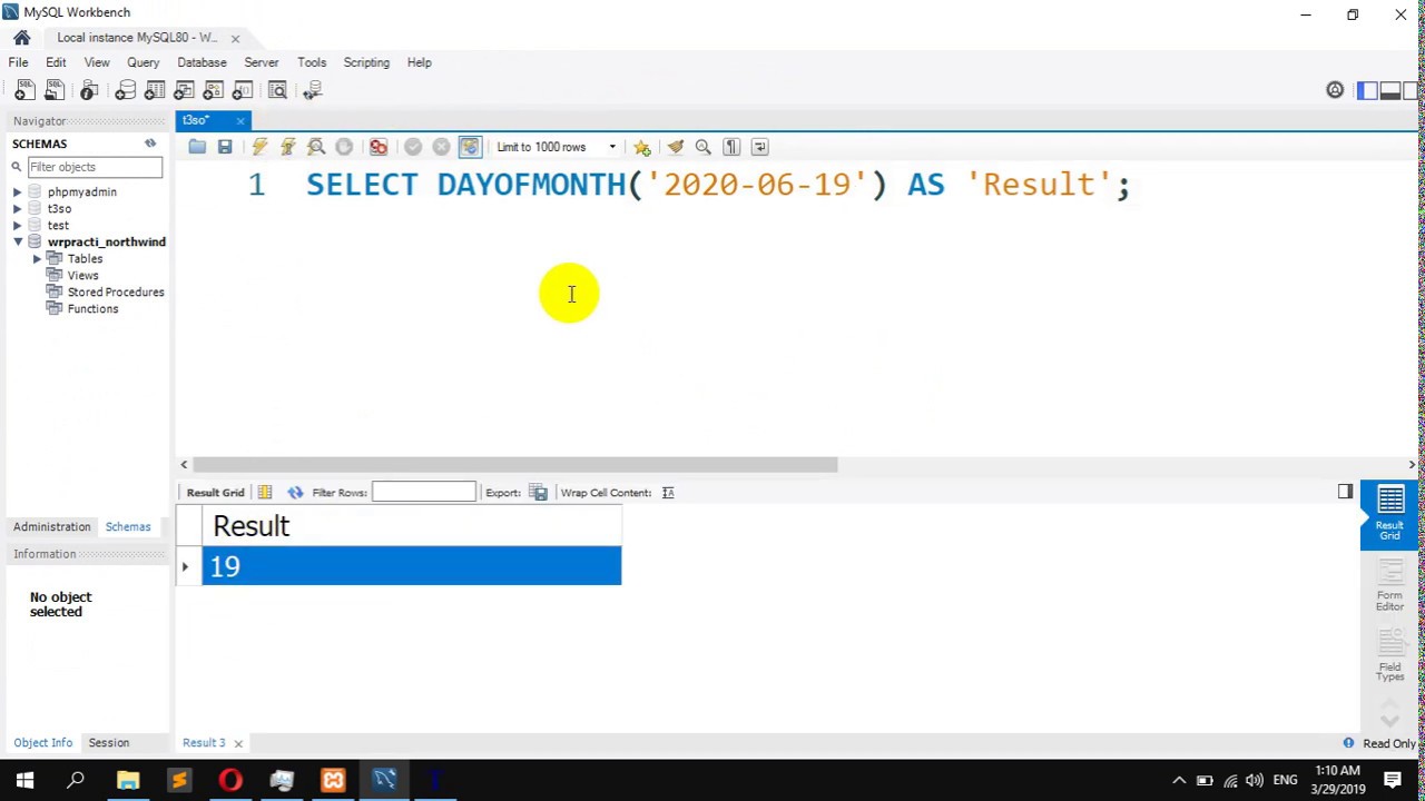 How to find out number of days in month in mysql - DAYOFMONTH - YouTube