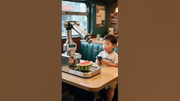 AI Robot Feeds Cute Kid Fresh Watermelon