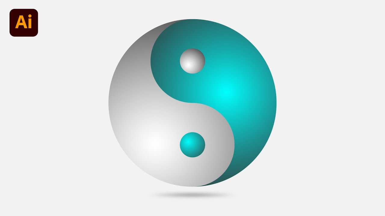 How To Yin Yang Symbol Logo Design in | Adobe illustrator Tutorial ...