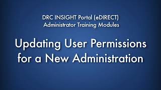 INSIGHT User Management Updating User Permissions for a New Admin