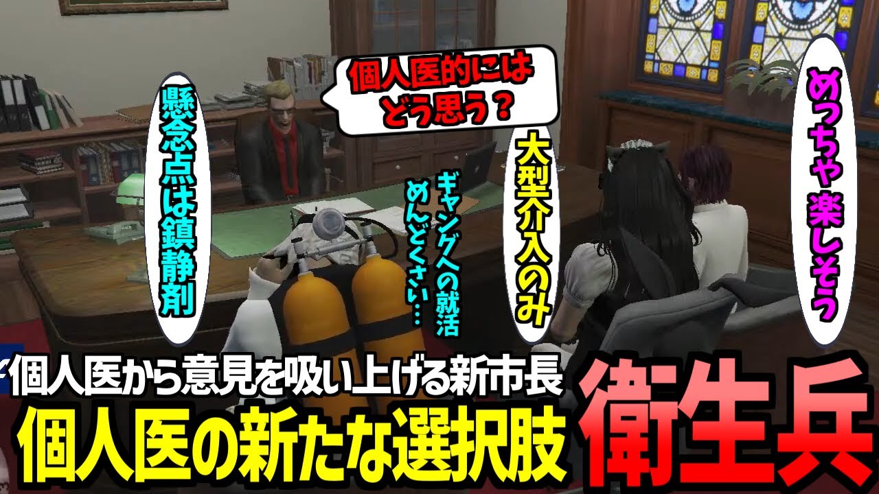 【ストグラ】個人医現場介入復活！？新市長ウェスカーによる施策「衛生兵」について議論する個人医たち【 GTA5 ルナホークアイ アルフォートウェスカー ゆちゃめろ なののなの 小峯 市長選 切り抜き 】