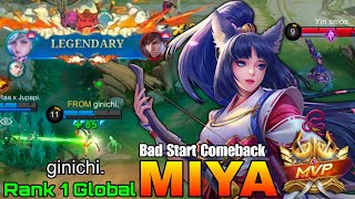Suzuhime Miya Double MVP Gameplay - Top 1 Global Miya by ginichi. - MLBB