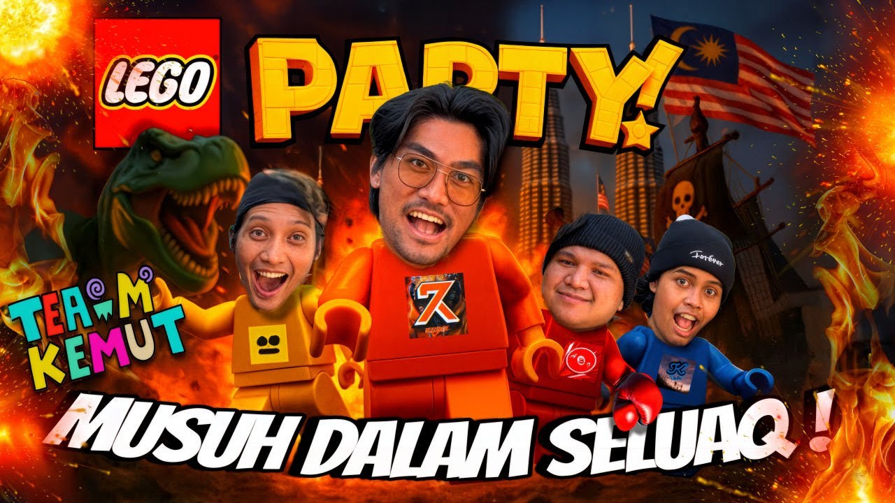 🔴REZZA NAK GADUH DENGAN TEAM KEMUT! | LEGO: PARTY (MALAYSIA) with TEAM KEMUTS