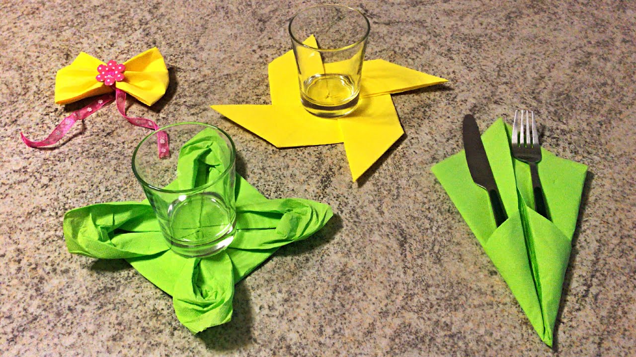 4 WAYS TO FOLD NAPKINS FOR EASTER | 4 MODI PER PIEGARE I TOVAGLIOLI PER PASQUA #2 - YouTube