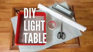 Simple 2 minute DIY Light Table (from a glass top coffee table)