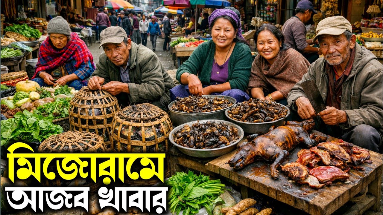 মিজোরা কি কি খায়? Aizawl Bara Bazar | Mizoram Aizawl Market | মিজোদের অদ্ভুত খাদ্য😱