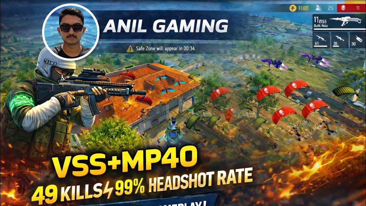 49 Kills With VSS + MP40 😱 Solo vs Squad Full Gameplay | Free Fire ...