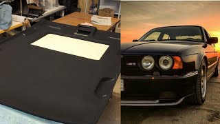 Как самому перетянуть потолок и стойки от авто BMW E34? Чем очистить потолок от старого поролона?