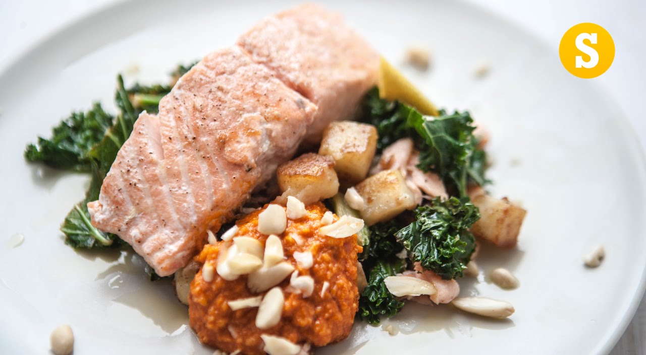 salmon recipe oven baked Salmon & Romesco Sauce Recipe