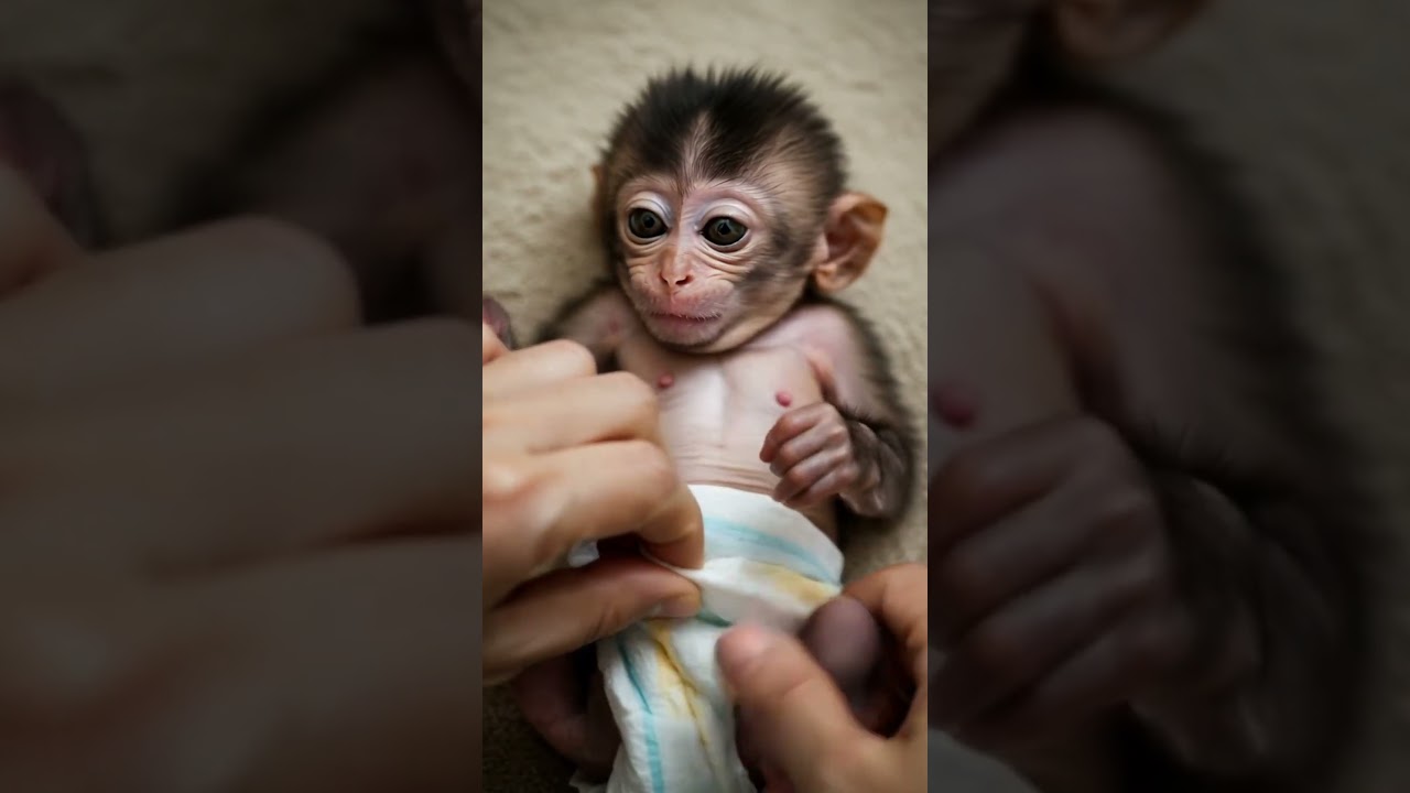 POV: Changing My 1-Month-Old Monkey’s Diaper