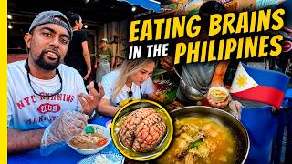 🔴​I Tried EATING PIG BRAINS in the Philippines! 🇵🇭 EXOTIC Street Food