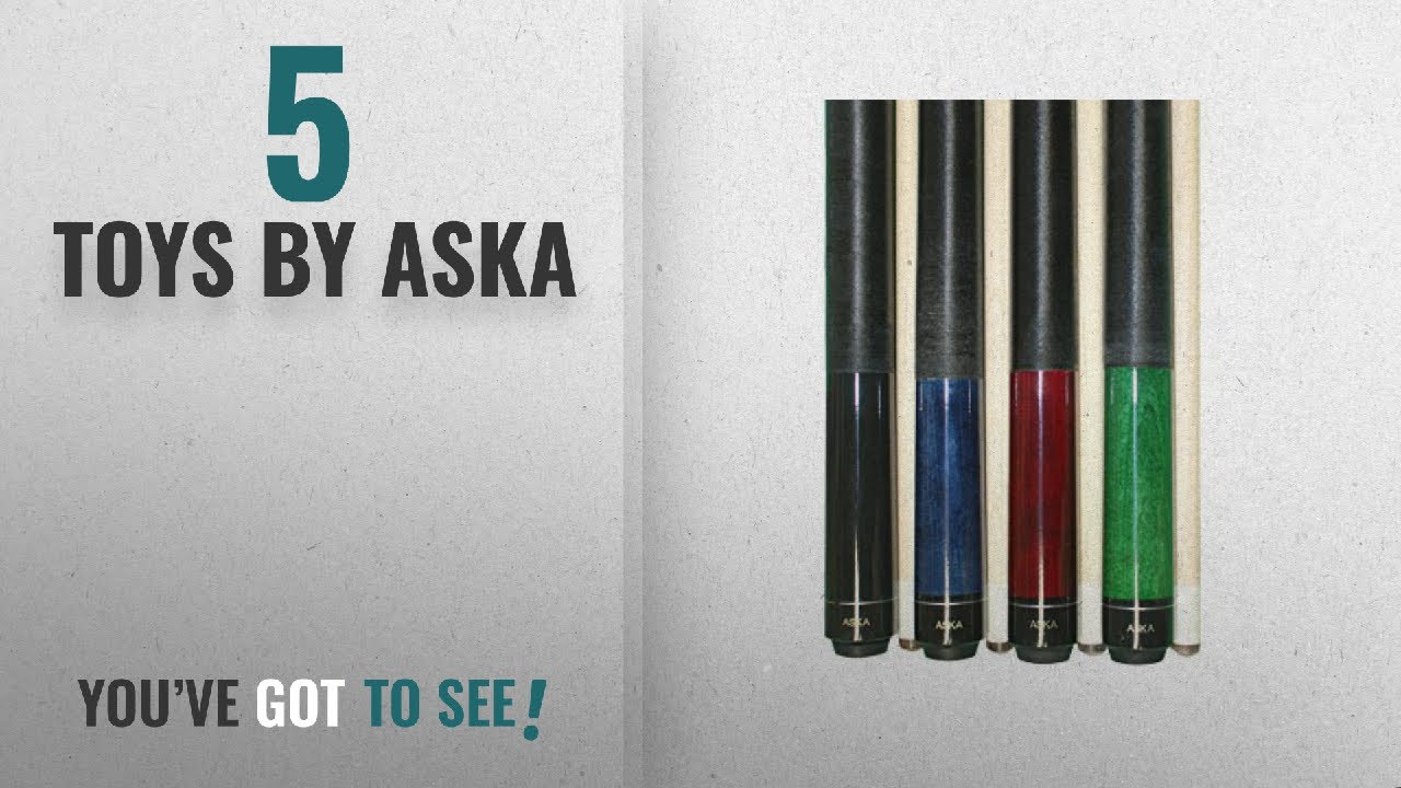 Top 10 Aska Toys [2018]: Set of 4 Aska Pool Cue Sticks LEC, Canadian Hard Rock Maple, Black, Blue,