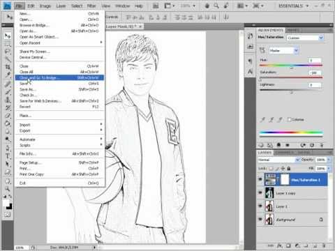 Tutorial on changing a colourful picture into a sketch in Photoshop CS