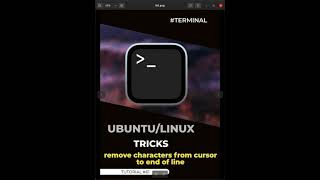 Linux/Ubuntu Tricks 💡 #61 #shorts - Remove characters/words from cursor to end of line