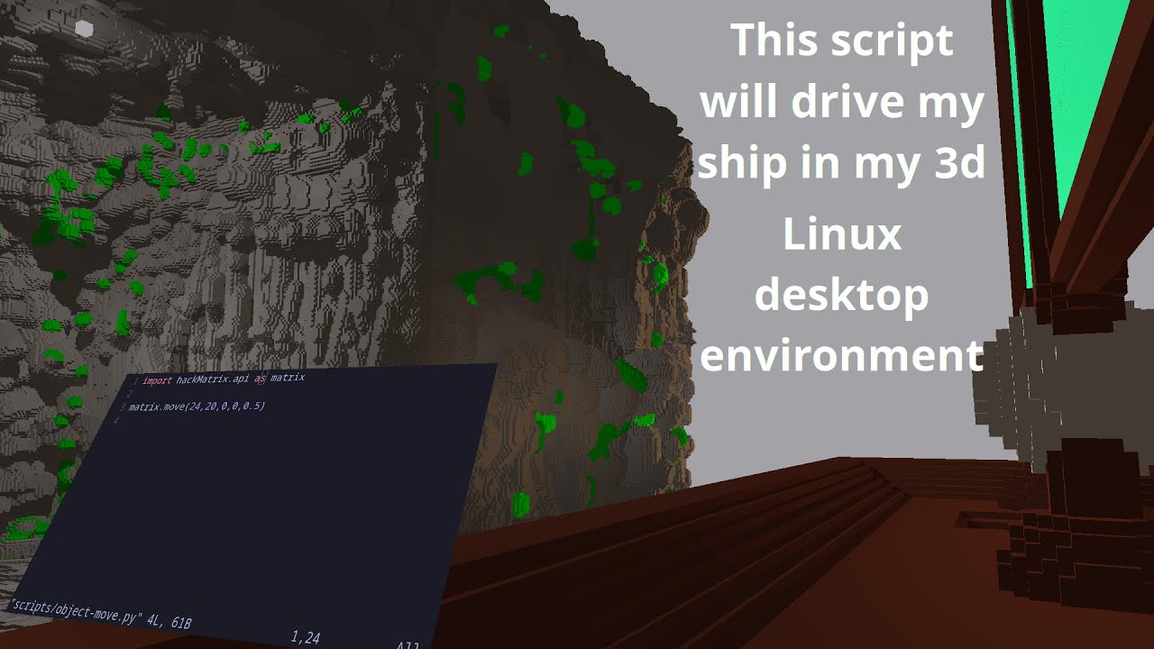 HackMatrix 3d Linux: scripting my boat - YouTube