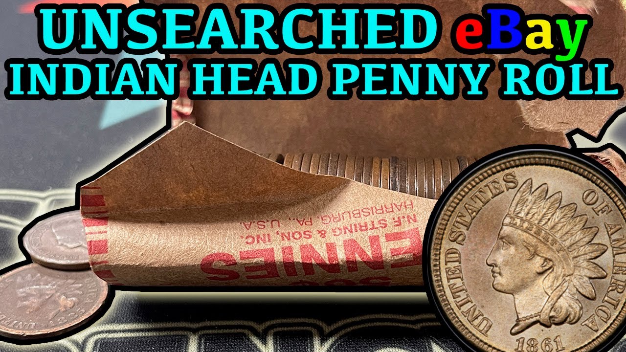Unsearched  Wheat penny rolls with a Indian Head penny on the end