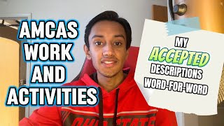 My Accepted Work And Activities AMCAS - Everything You Need To Know!