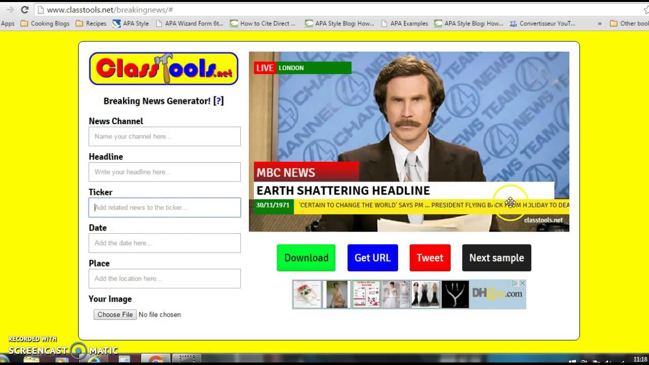 quick breaking news generator