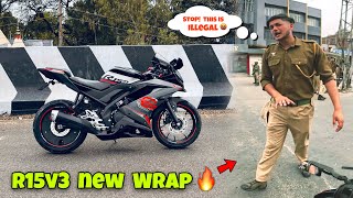 R15v3 ka new wrap🔥 / Police ne modifications ka chalan kar dia 😭#r15v3 #wrap #modified #viral