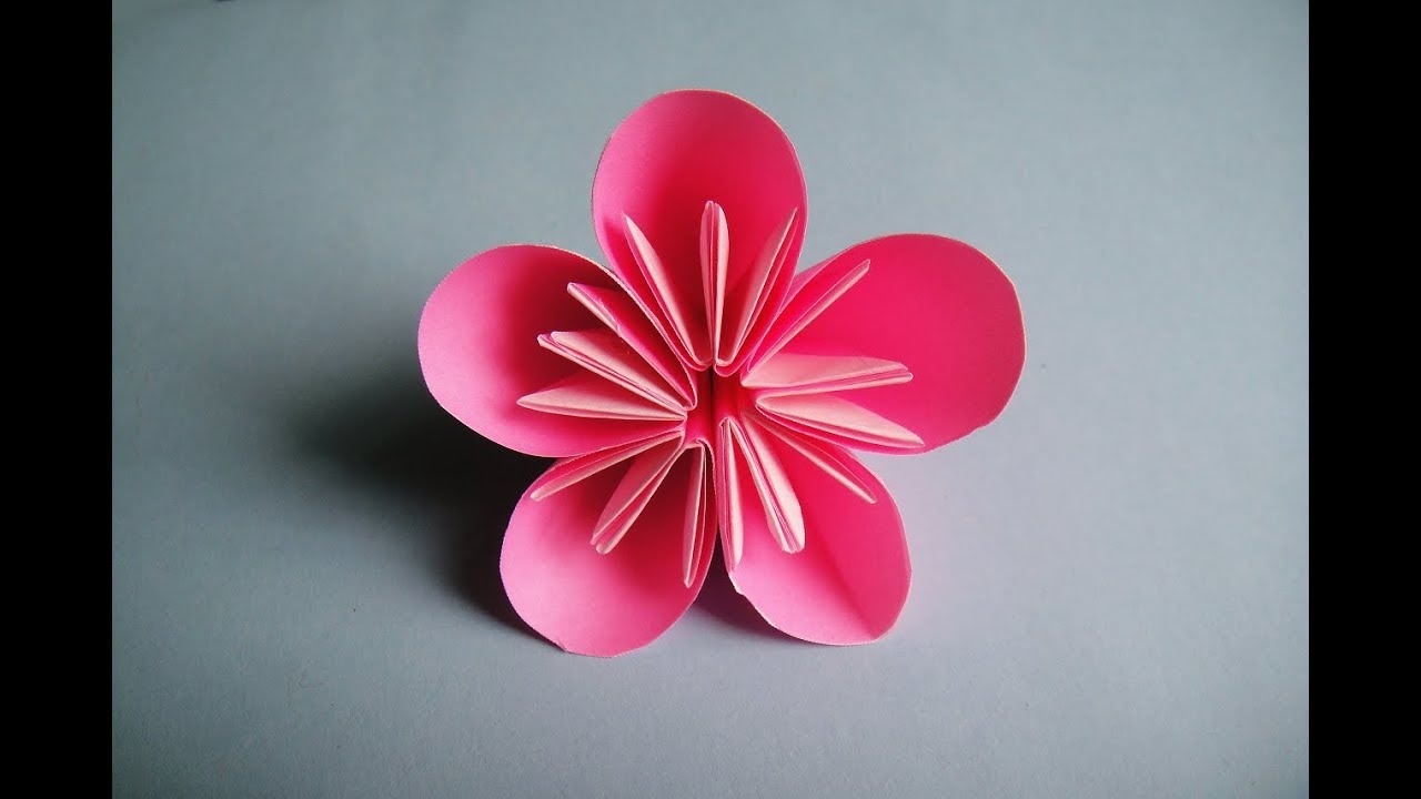 折り紙 梅の花 折り方 Origami Paper Japanese Apricot Blossom Ume Youtube