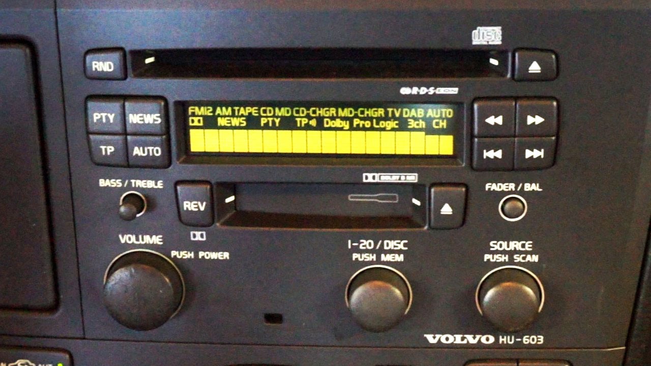 Volvo HU603 HU803 radio hidden menu and diagnostic mode