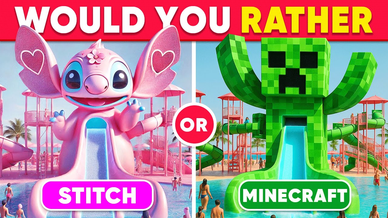 Would You Rather - Build Your Dream House 🏡✨ Stitch vs Minecraft 💙💚