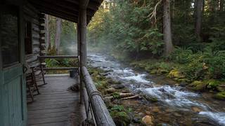 Rustic Cabin by the Creek 🌲 Birdsong & Flowing Water Sounds for Relaxation, Sleep & Study