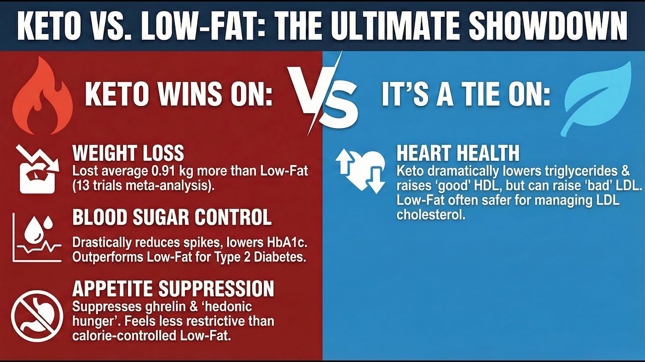 Keto vs. Low-Fat: 12-Month Results Revealed