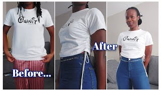 Let&#39;s Upcycle! T-shirt to crop side ribbed top | I changed my mind last minute 😅 | T-shirt Refashion