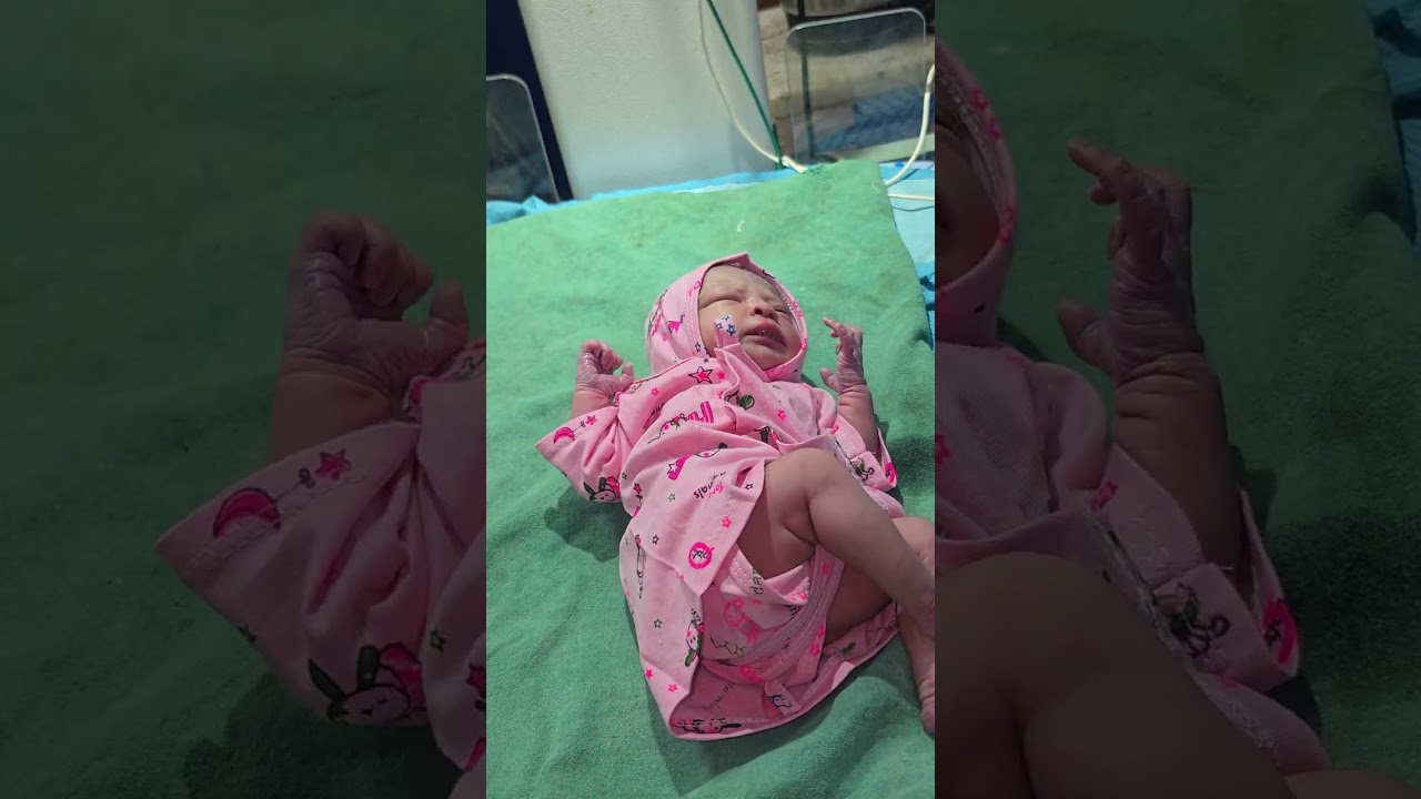 Cute newborn baby crying after birthnewborn 